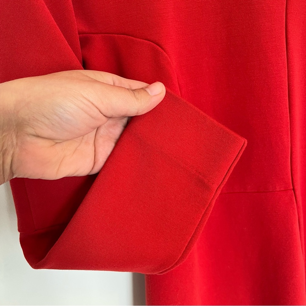 COS Red Asymmetrical Midi Dress Long Sleeve Festive Christmas Primary Red Size 6 - Picture 6 of 13